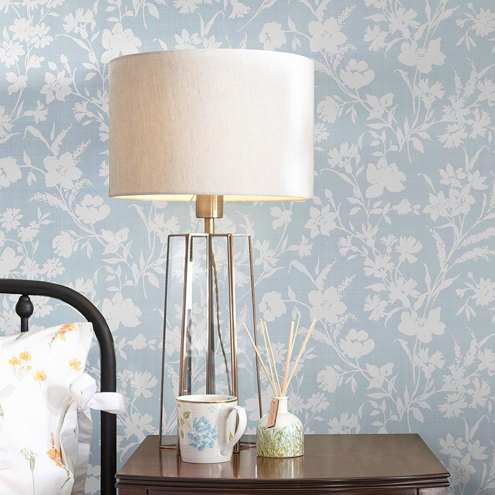 130109 Rye Pale Seaspray Wallpaper by Laura Ashley