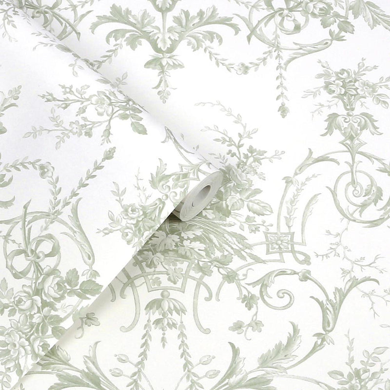 Tuilieries Sage Green Wallpaper by Laura Ashley