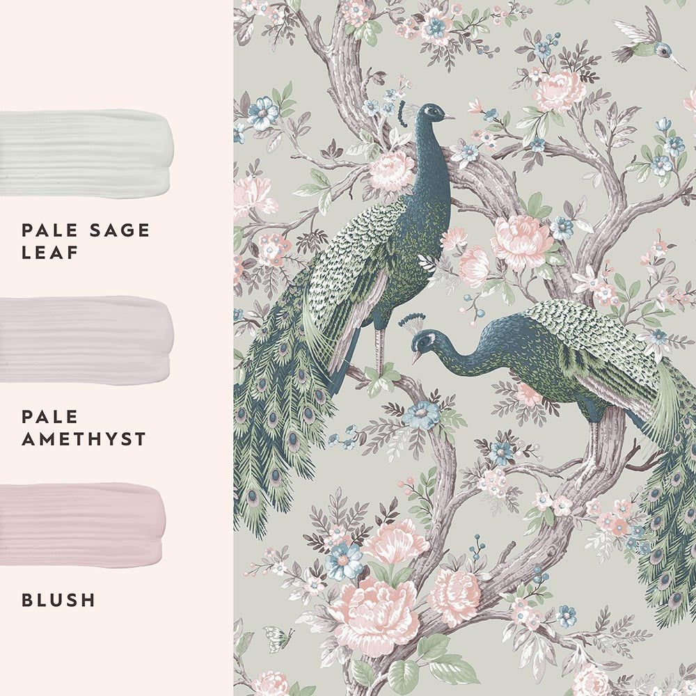 130113 Belvedere Sage Green Wallpaper by Laura Ashley
