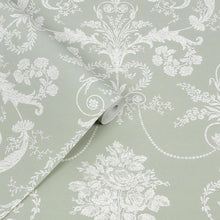 130114 Josette Sage Green Wallpaper by Laura Ashley