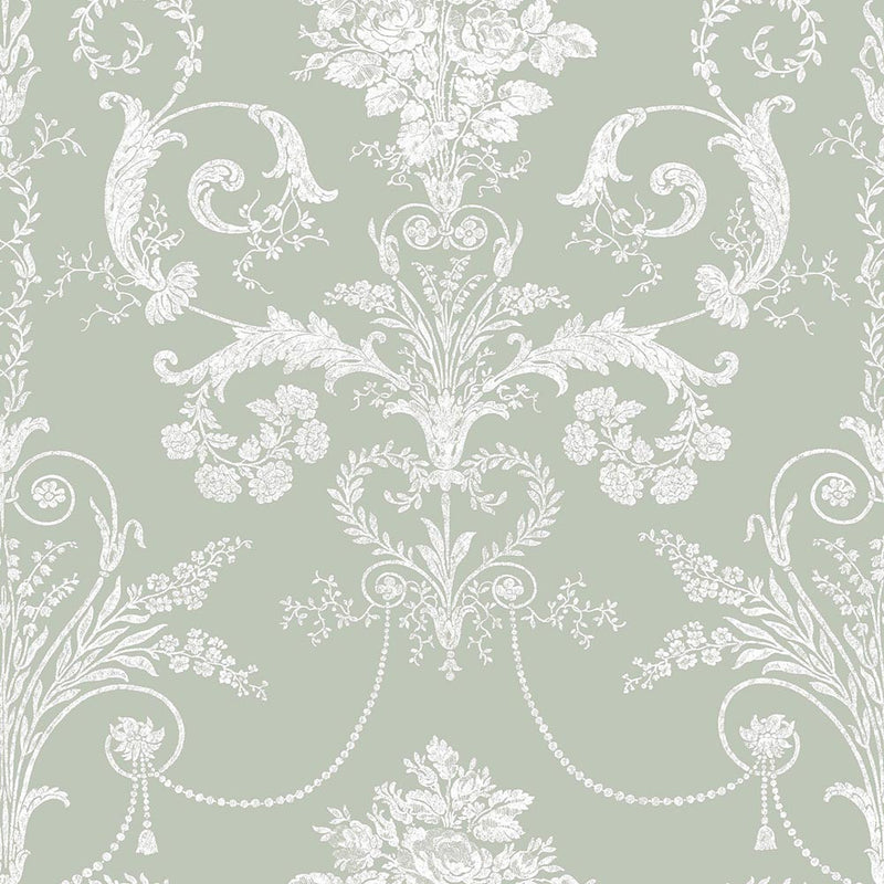 130114 Josette Sage Green Wallpaper by Laura Ashley