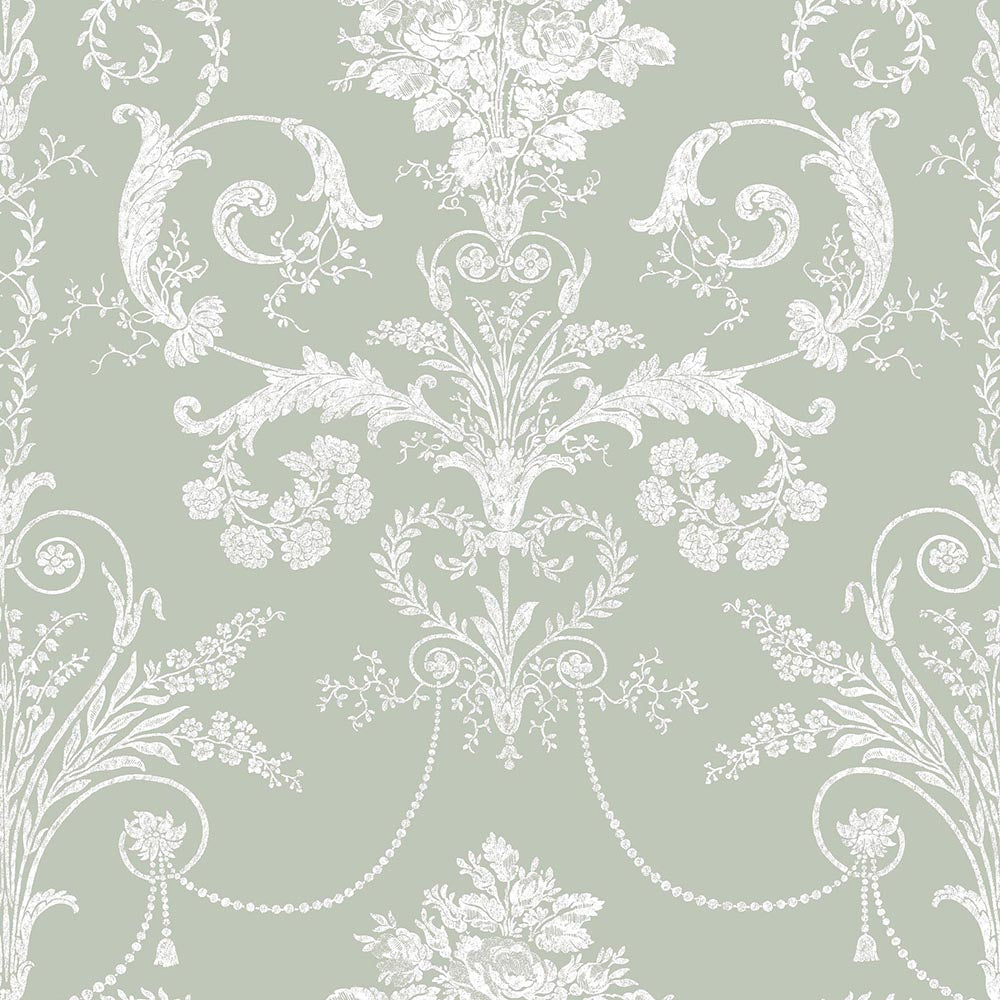 130114 Josette Sage Green Wallpaper by Laura Ashley