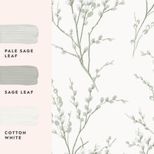 130115 Pussy Willow Sage Green Wallpaper by Laura Ashley