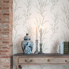 130115 Pussy Willow Sage Green Wallpaper by Laura Ashley