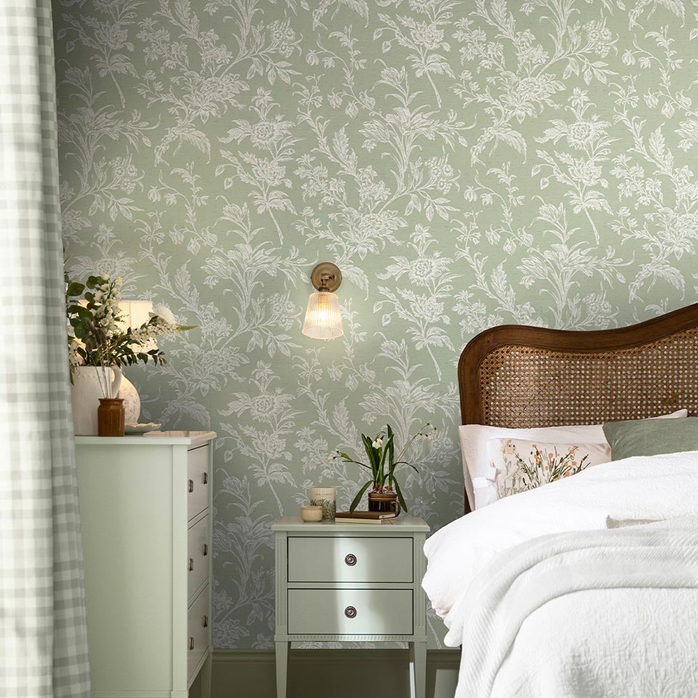 130116 Lloyd Sage Green Wallpaper by Laura Ashley