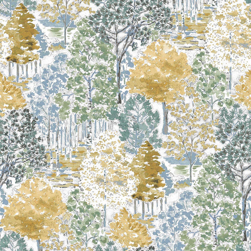 130153 Bernwood Ochre Yellow Wallpaper by Laura Ashley