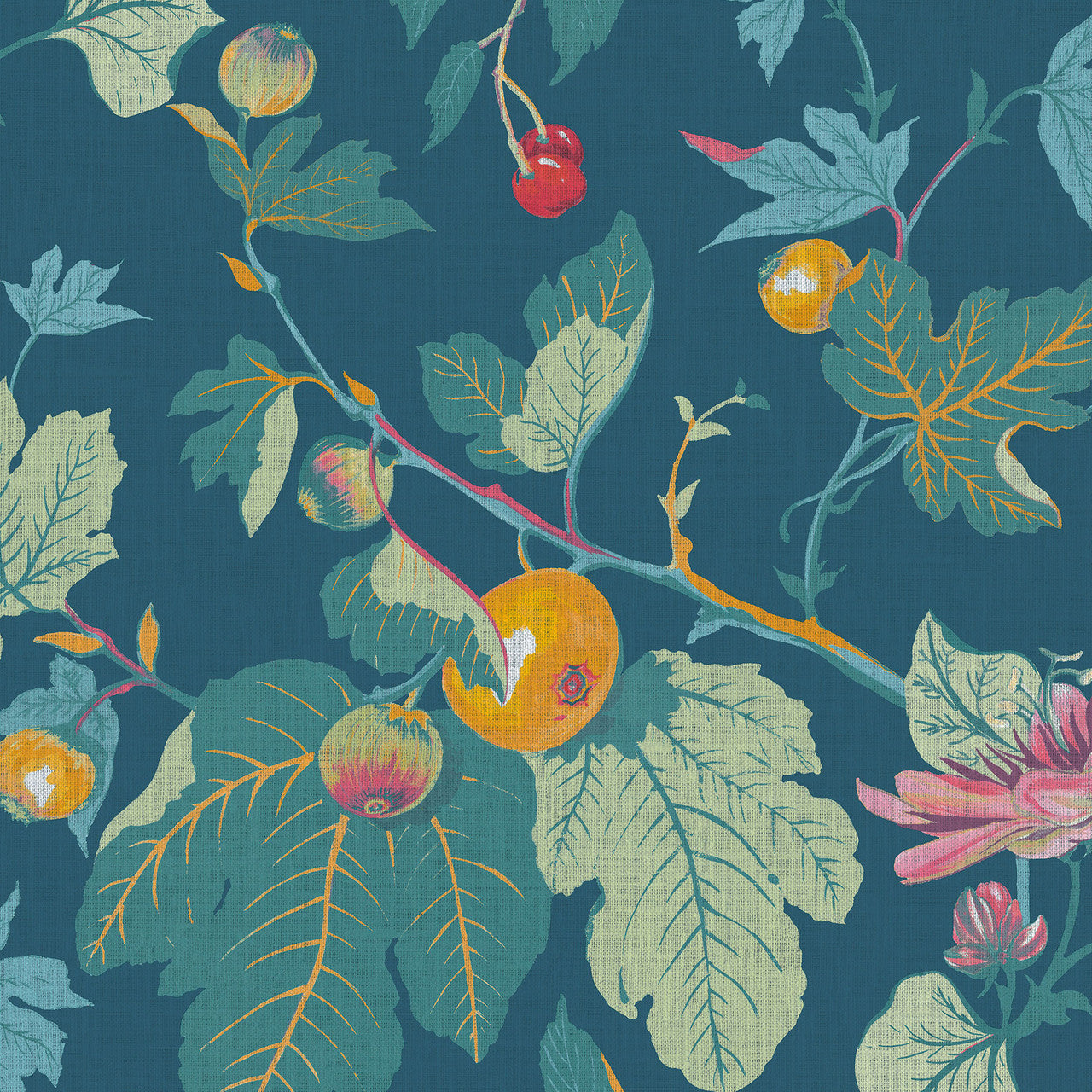 130280 Craftwork Trail Concerto Navy Wallpaper By Graham & Brown