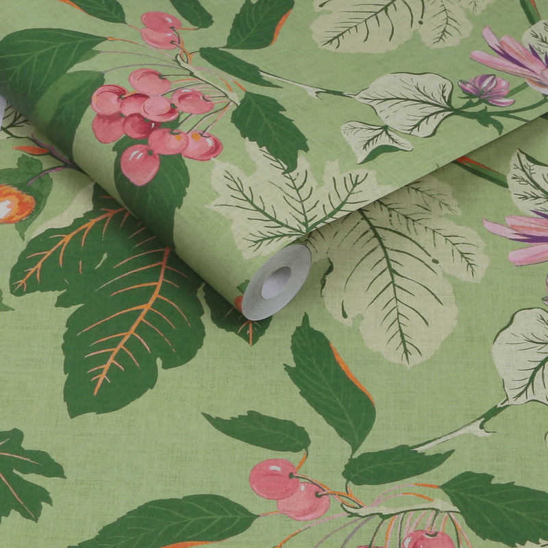 130281 Craftwork Trail Concerto Green Wallpaper By Graham & Brown