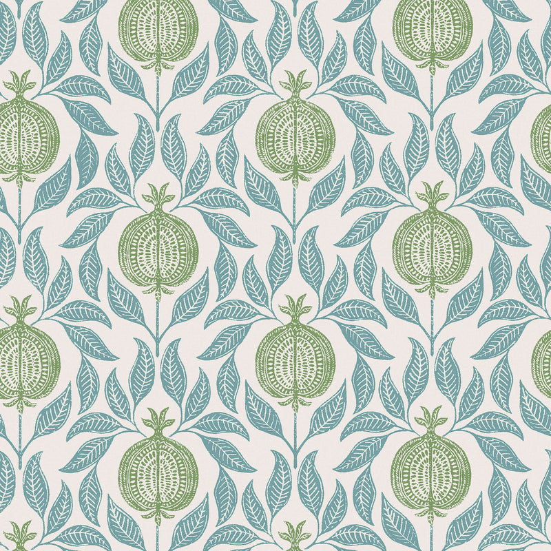 130285 Apple of Grenada Concerto Blue and Green Wallpaper By Graham & Brown