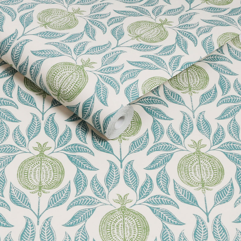 130285 Apple of Grenada Concerto Blue and Green Wallpaper By Graham & Brown