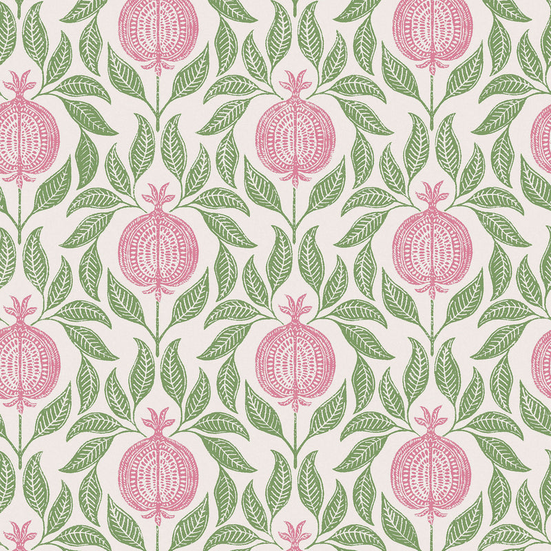 130286 Apple of Grenada Concerto Pink and Green Wallpaper By Graham & Brown