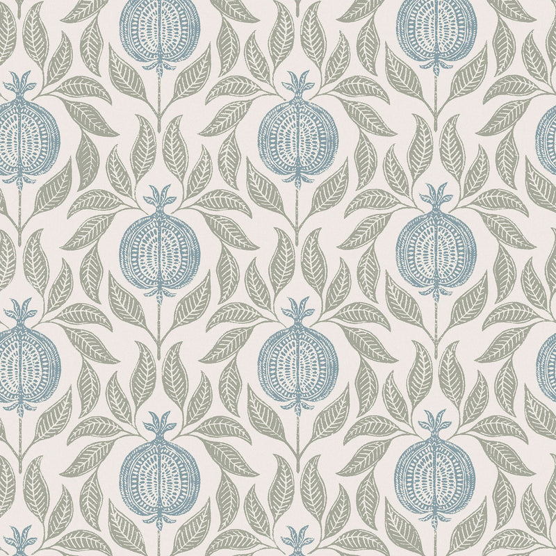130289 Apple of Grenada Concerto Sky Blue and Green Wallpaper By Graham & Brown