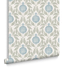 130289 Apple of Grenada Concerto Sky Blue and Green Wallpaper By Graham & Brown