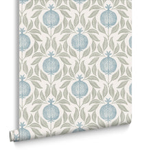 130289 Apple of Grenada Concerto Sky Blue and Green Wallpaper By Graham & Brown