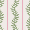 Leaf Stripe Concerto Pink and Green Wallpaper By Graham & Brown