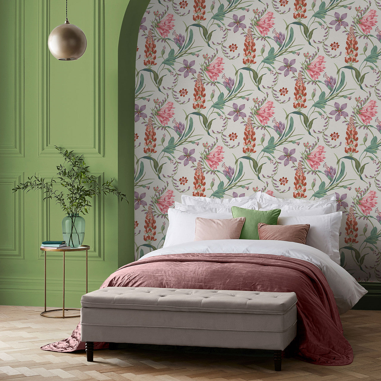 130297 Botanists Scroll Concerto Mauve Wallpaper By Graham & Brown