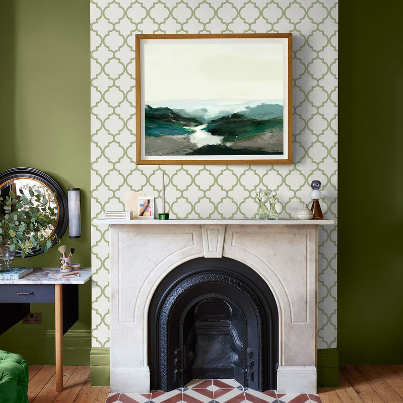 130301 Trellia Concerto Green Wallpaper By Graham & Brown