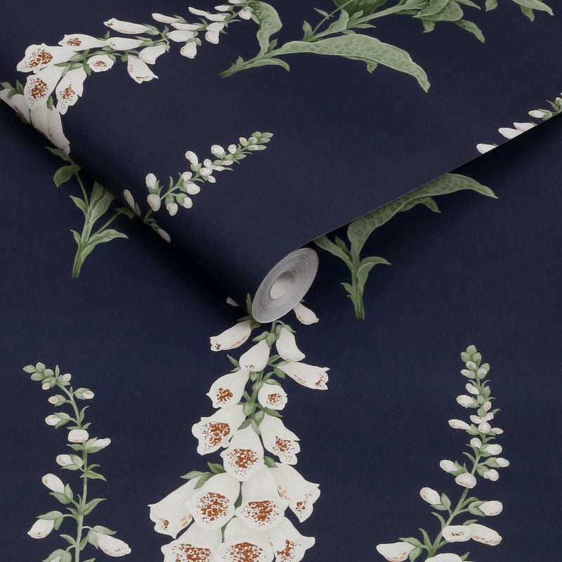 130308 Foxglove Concerto Midnight Wallpaper By Graham & Brown