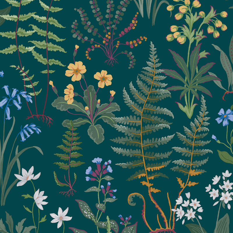 130314 Oshibana Concerto Teal Wallpaper By Graham & Brown