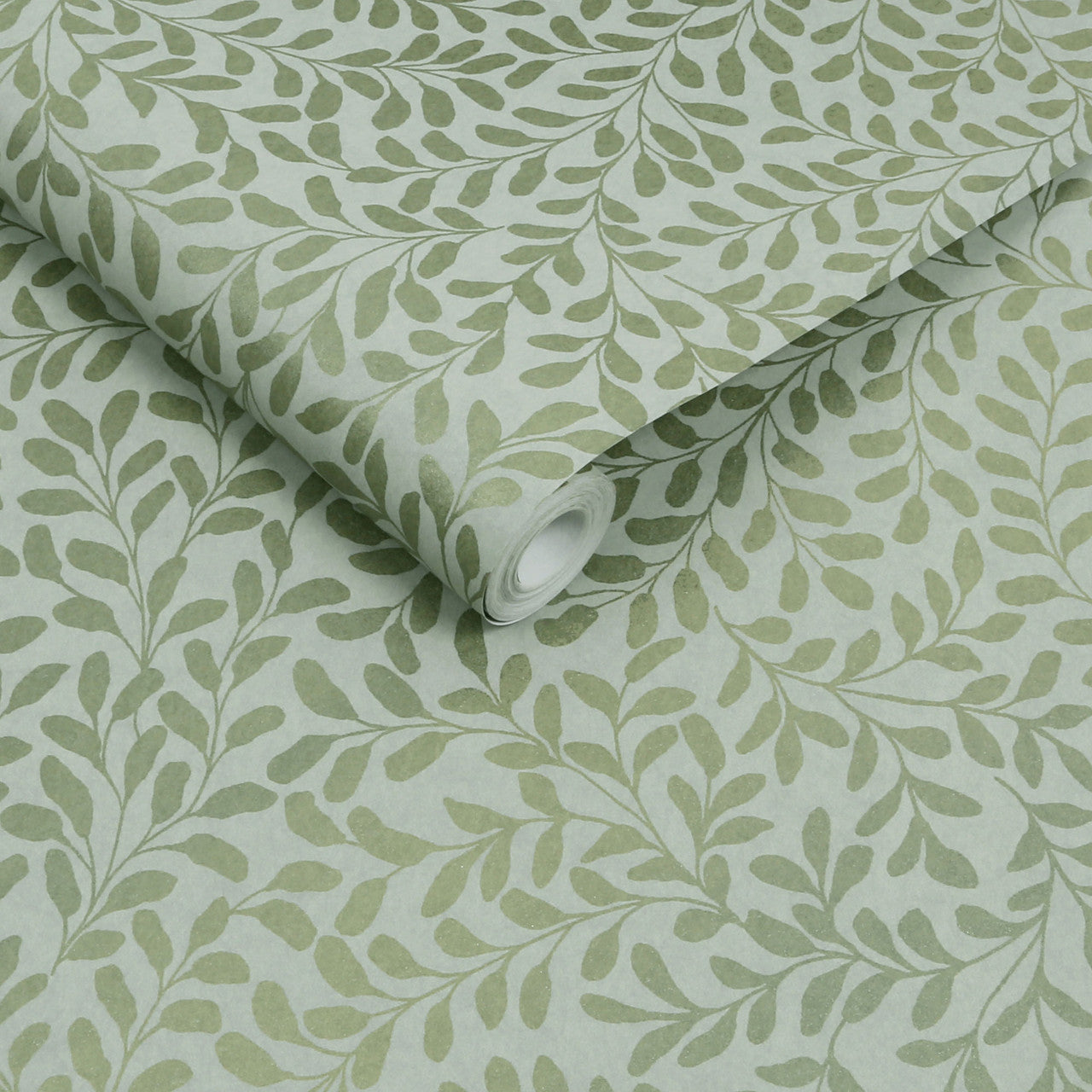 130369 Gilded Leaf Concerto Sage Wallpaper By Graham & Brown