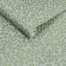 130369 Gilded Leaf Concerto Sage Wallpaper By Graham & Brown