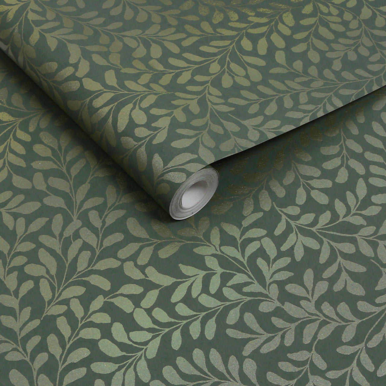 130370 Gilded Leaf Concerto Olive Wallpaper By Graham & Brown