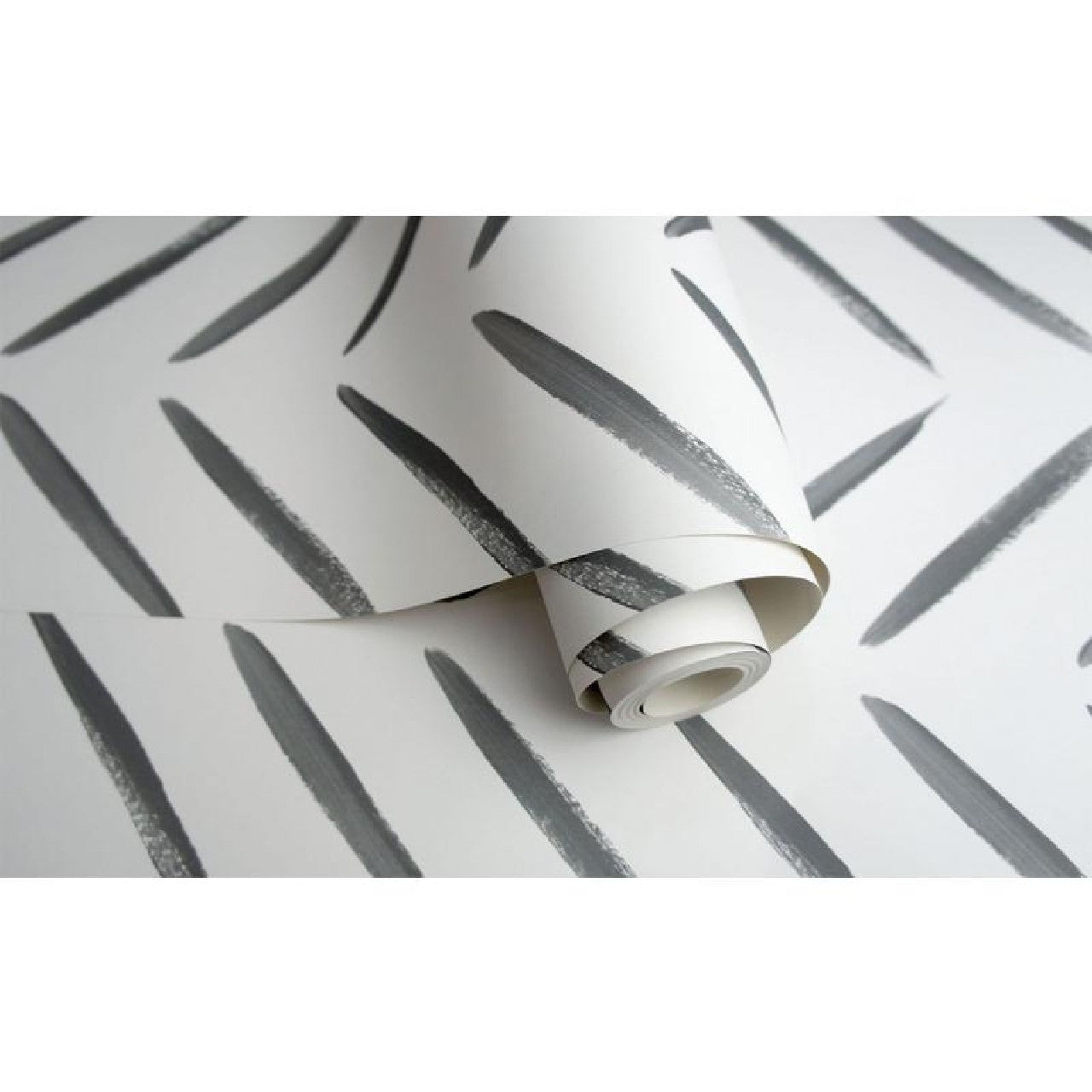 13040 Chevron Brush Marks Black and White Wallpaper by Holden