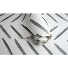 13040 Chevron Brush Marks Black and White Wallpaper by Holden
