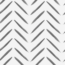 13040 Chevron Brush Marks Black and White Wallpaper by Holden