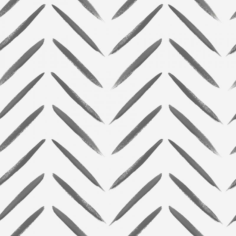 13040 Chevron Brush Marks Black and White Wallpaper by Holden