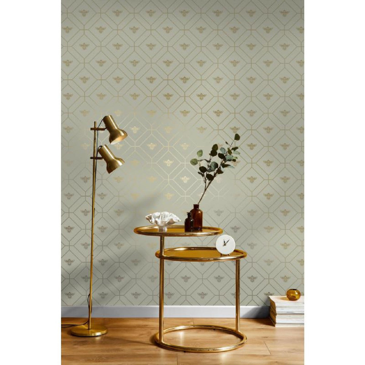 13080 Honeycomb Bee Green Wallpaper by Holden