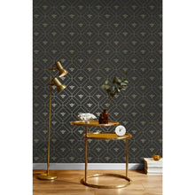 13081 Honeycomb Bee Charcoal Gold Wallpaper by Holden