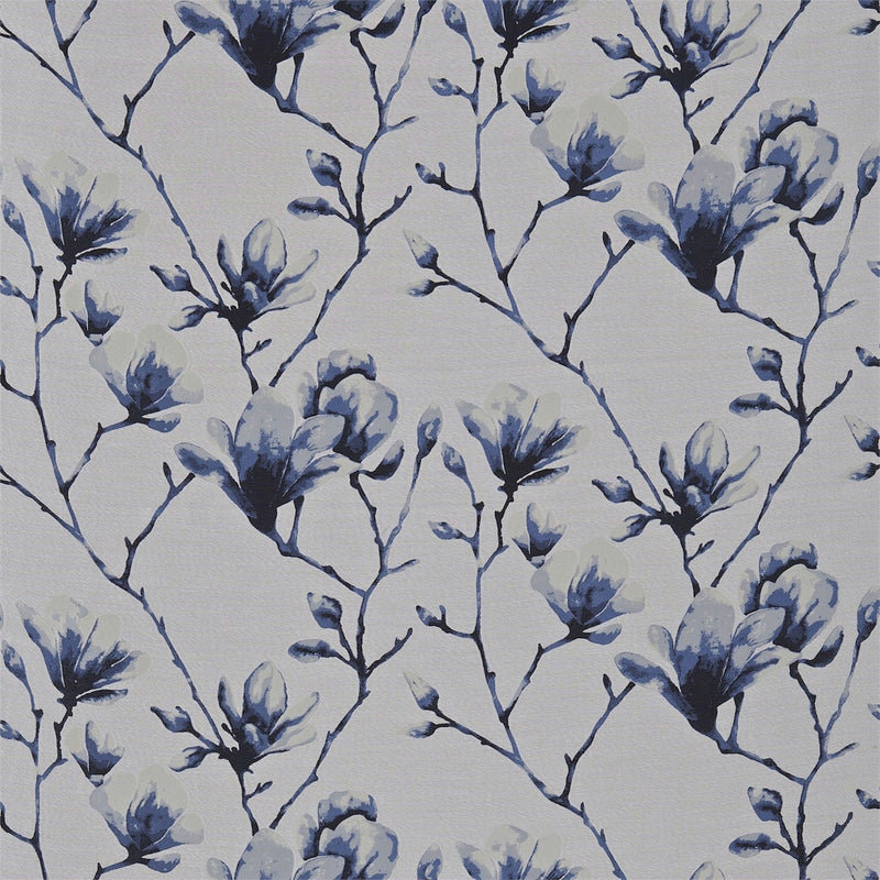 131348 Lotus Momentum 6 Indigo / Silver Fabric by Harlequin