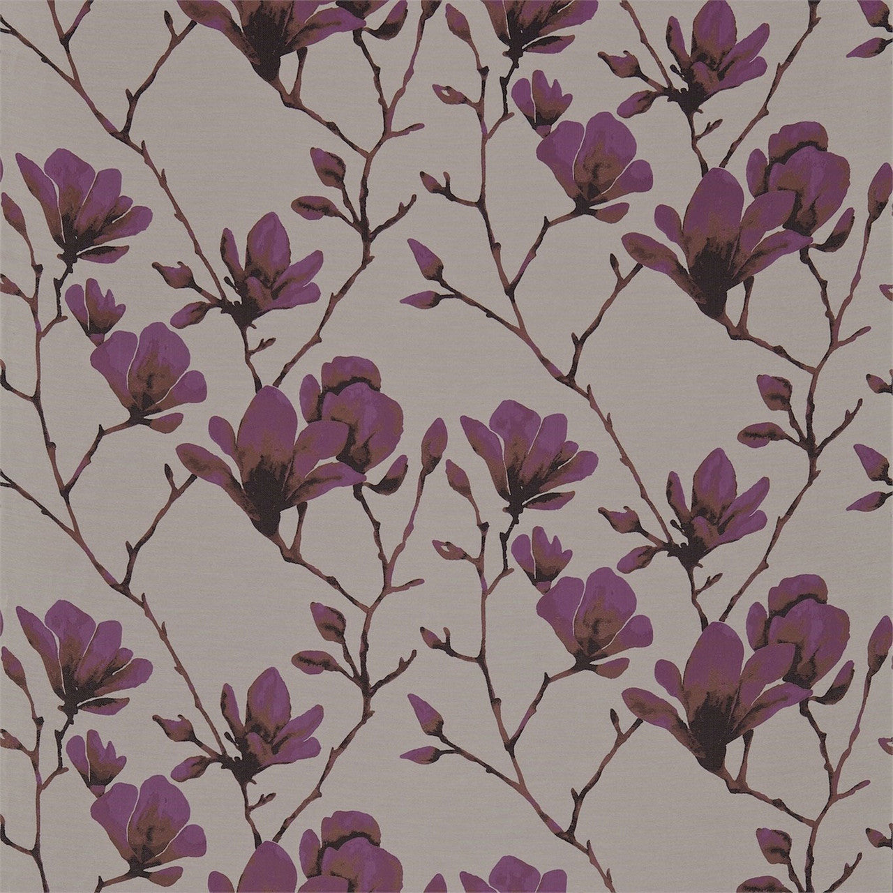131350 Lotus Momentum 6 Bronze / Magenta Fabric by Harlequin