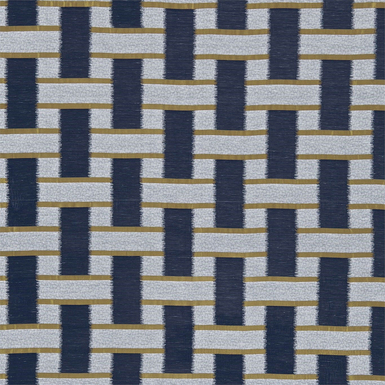131352 Saki Momentum 6 Indigo / Ochre Fabric by Harlequin