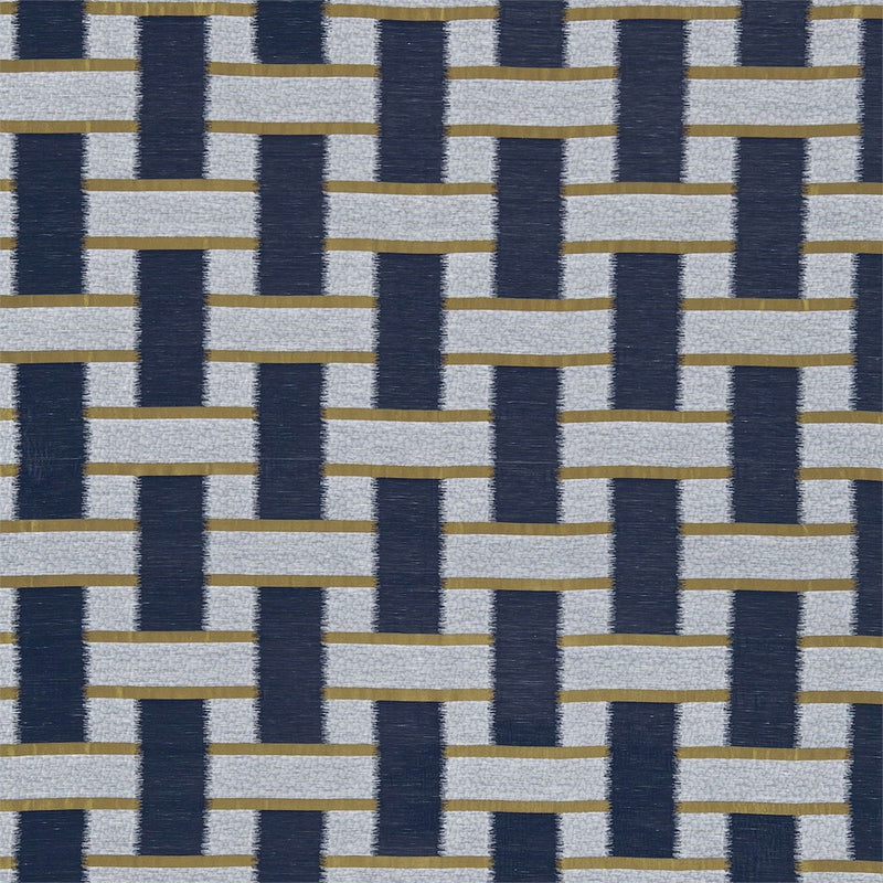 131352 Saki Momentum 6 Indigo / Ochre Fabric by Harlequin