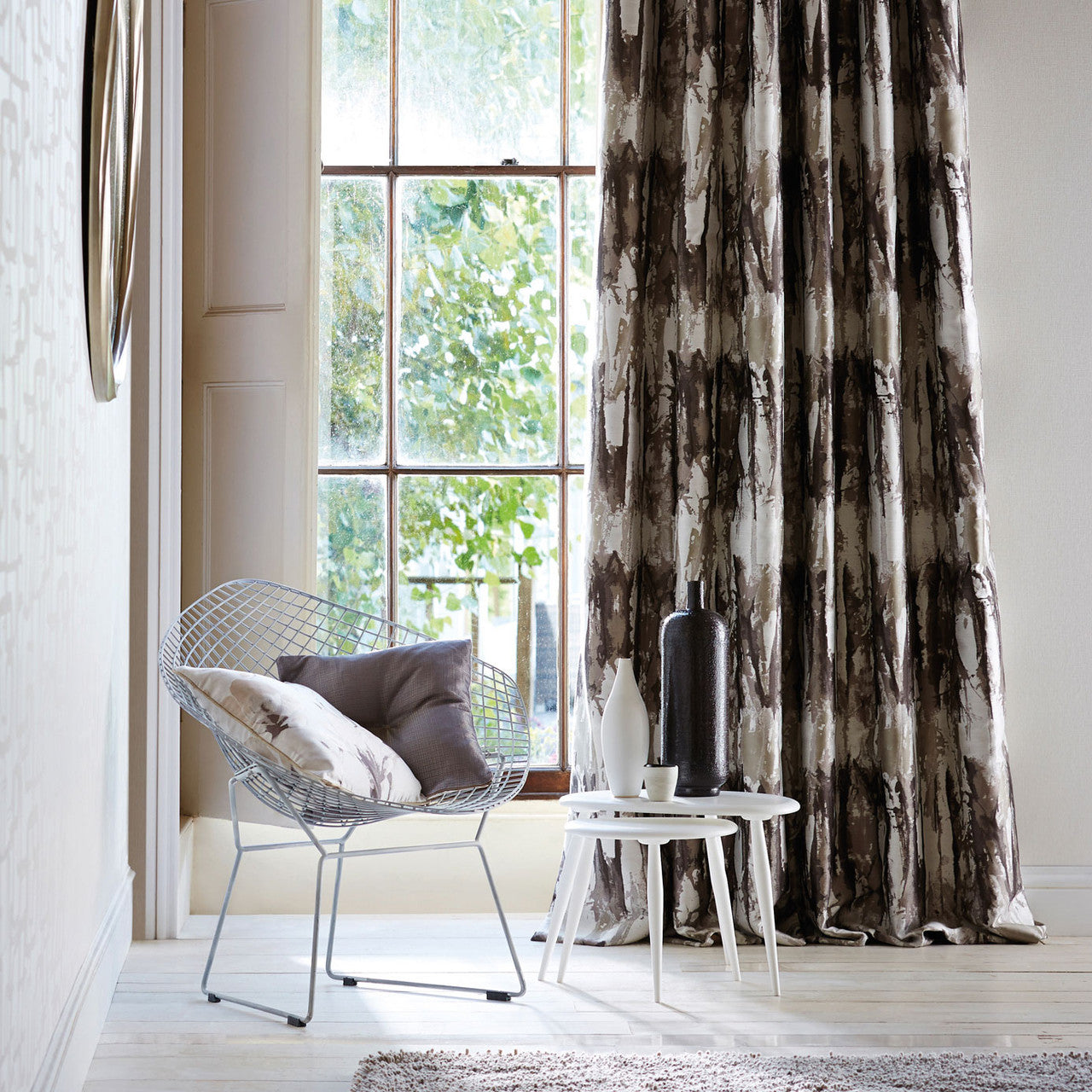 131368 Takara Colour 3 Steel Chalk Fabric by Harlequin