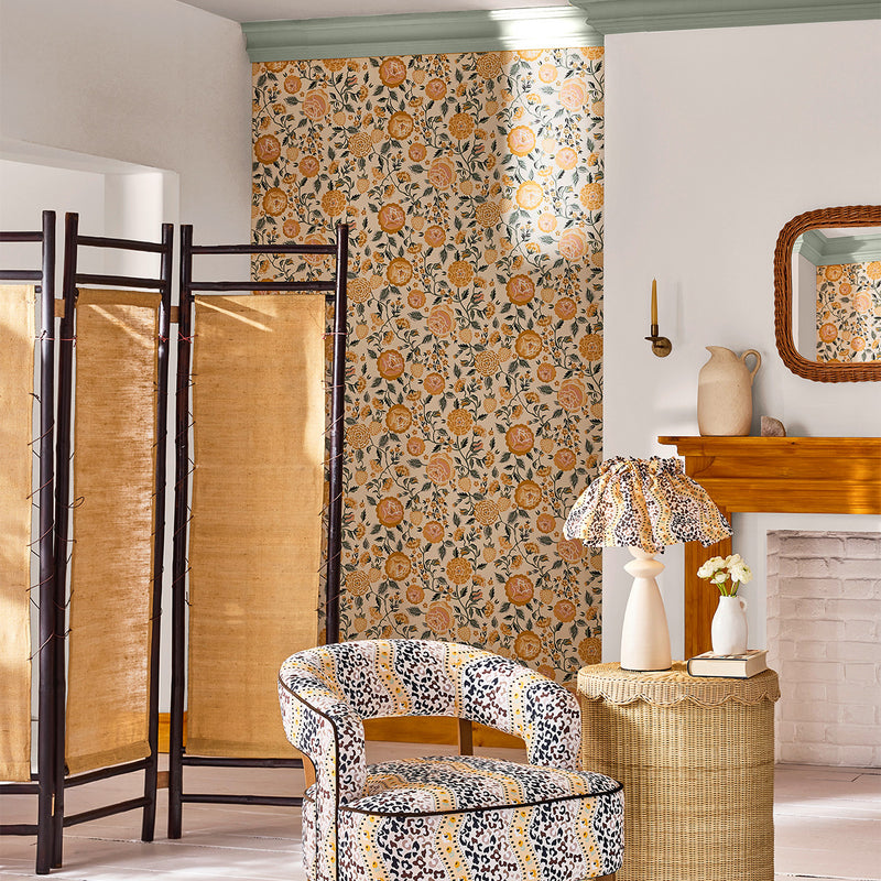 131421 Strawberry Garden Yellow Wallpaper by Cath Kidston