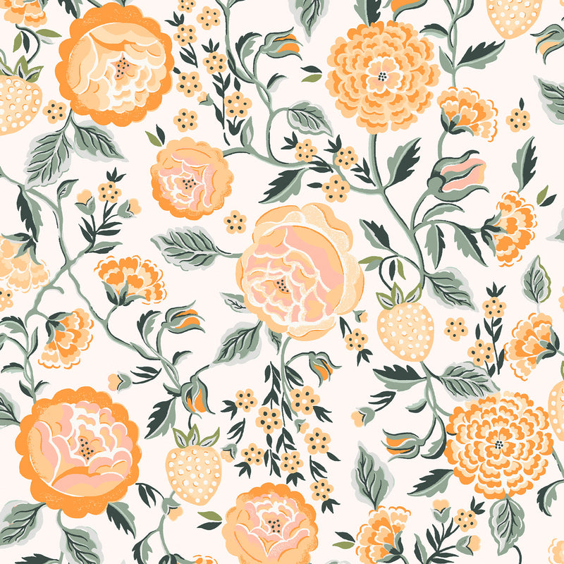 131421 Strawberry Garden Yellow Wallpaper by Cath Kidston
