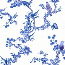 131425 Birds & Berries Blue Wallpaper by Cath Kidston
