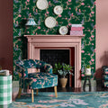 Birds & Berries Emerald Wallpaper by Cath Kidston