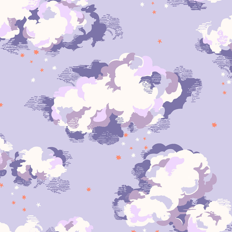 131430 Silver Linings Violet Wallpaper by Cath Kidston