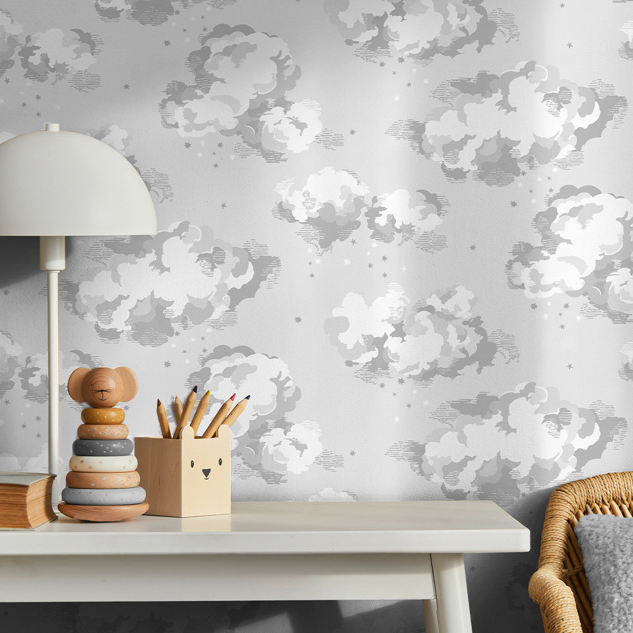 131430 Silver Linings Violet Wallpaper by Cath Kidston