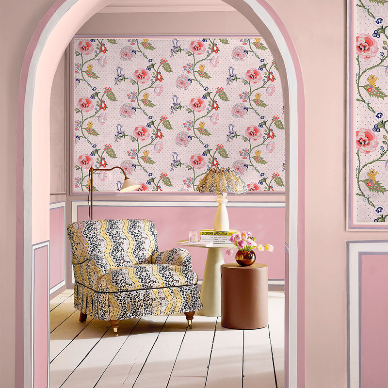 131432 Catnip Pink Wallpaper by Cath Kidston