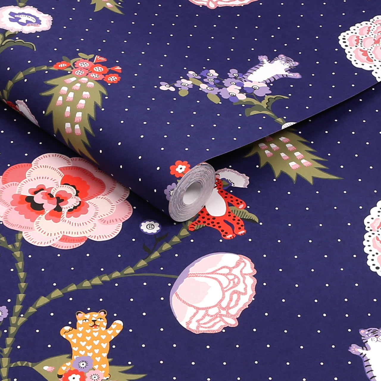 131434 Catnip Navy Wallpaper by Cath Kidston