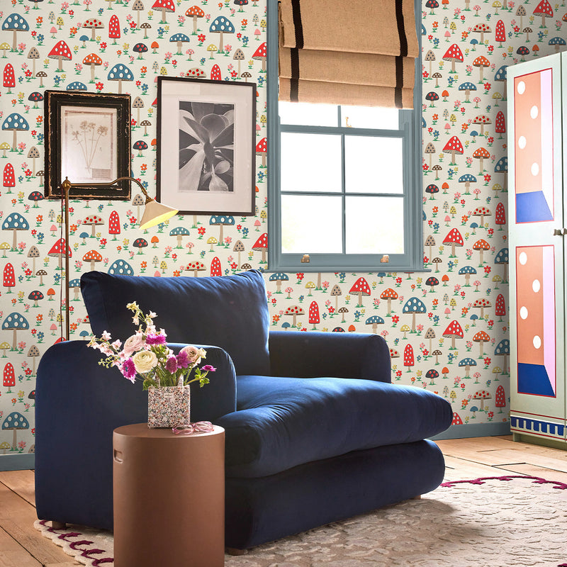 131435 Mushrooms Multi Wallpaper by Cath Kidston