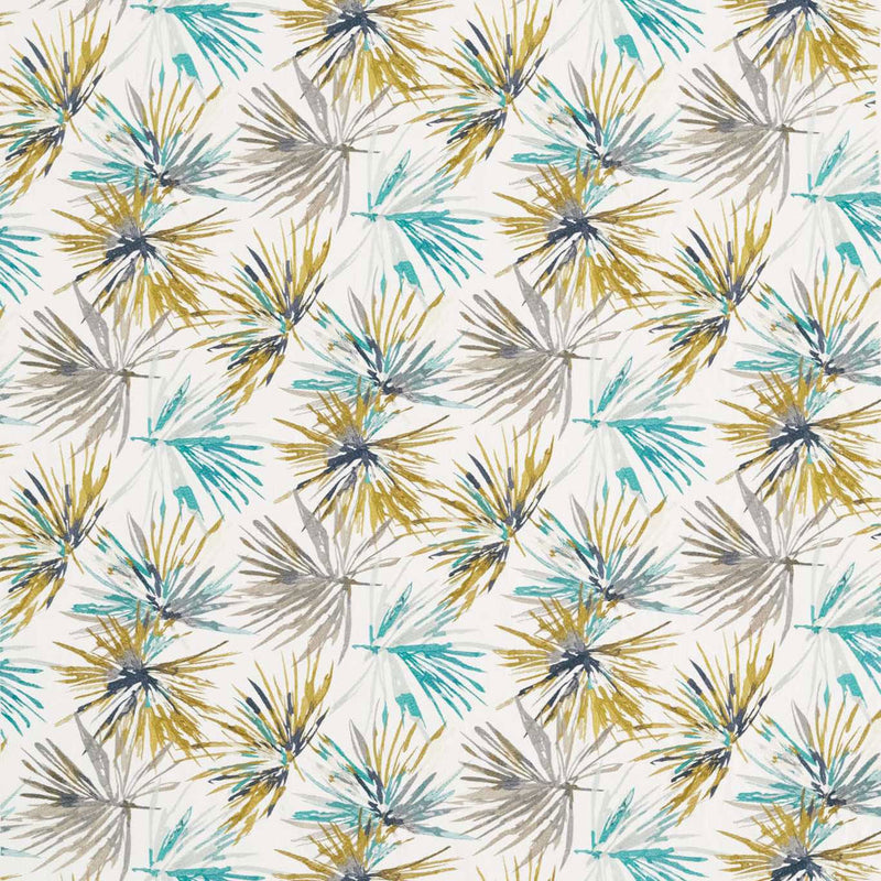 132240 Aucuba Momentum 8 Teal / Zest Fabric by Harlequin