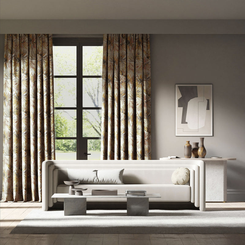 132241 Aucuba Colour 3 Paprika Ochre Harlequin Fabric