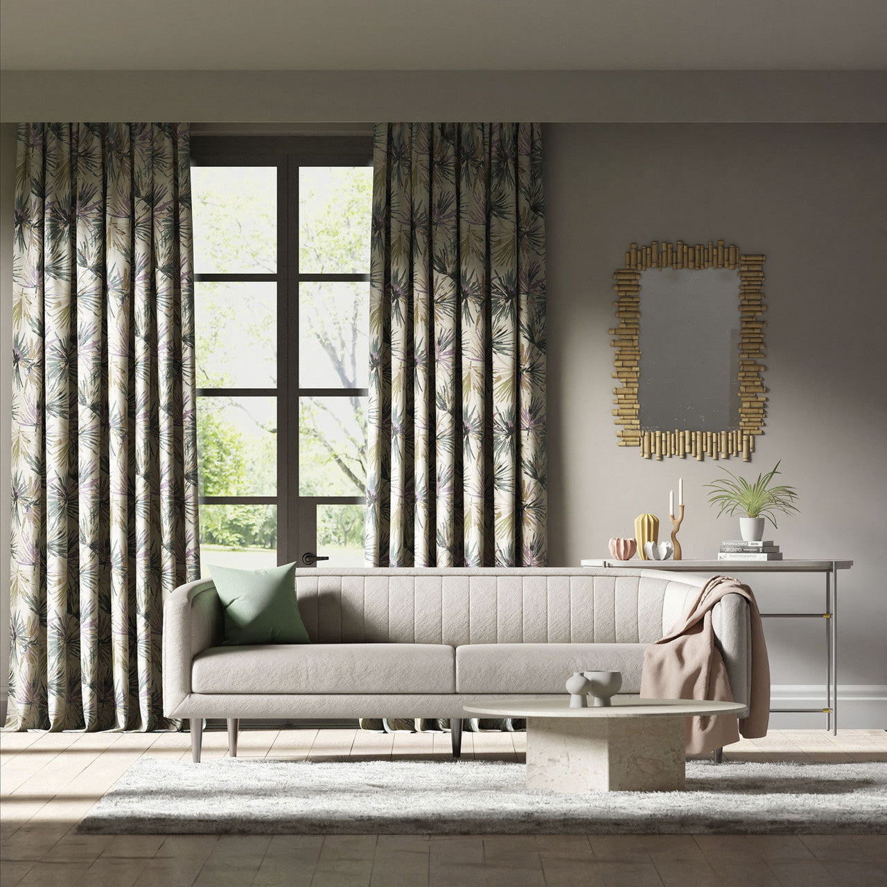 132249 Aucuba Colour 3 Heather Slate Fabric by Harlequin