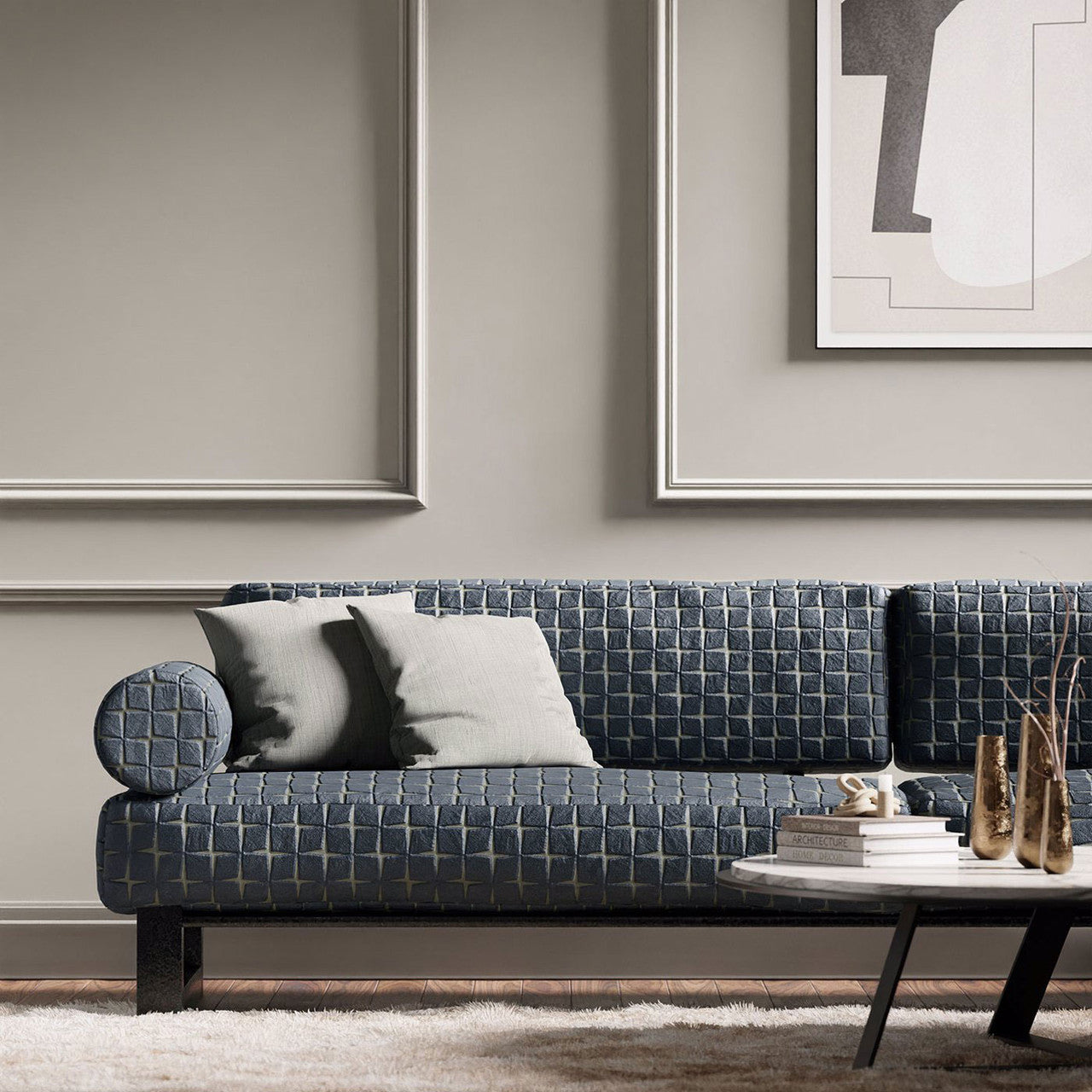 132254 Issoria Momentum 7 Midnight Fabric by Harlequin